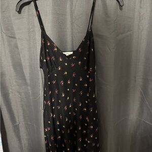 See You Monday Black Floral Mini Dress